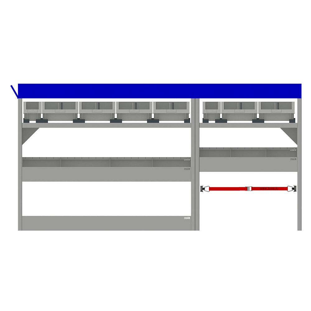 Budget inrichting "02" linkerzijde tbv NV300 L1H1 kleur grijs/blauw - Afbeelding 3